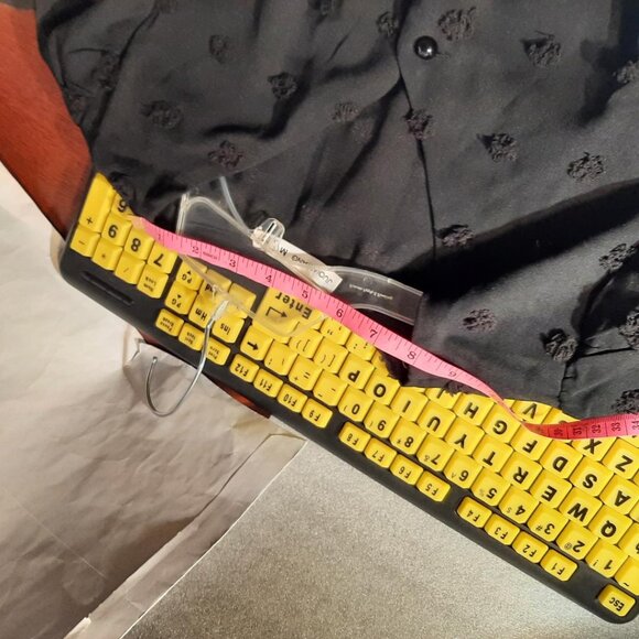 Juoiantang Maxi Dress VNeck H Waisted Button ALine Ruffle Tier Swiss Dot Sz 8-10 - Picture 6 of 11